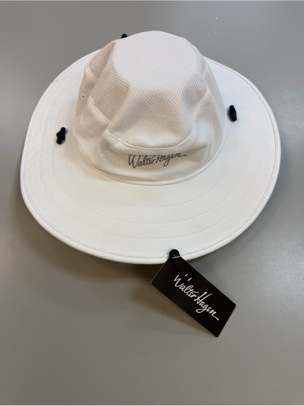 Walter Hagen White Mesh Boonie Sun Hat with Black Accents